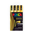 Uni Posca PC-5M 1.8-2.5mm Medium Bullet Shades of Yellow Markers Pack of 4