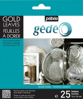 Pebeo Gedeo Gilding Leaves Silver Pack Of 25 Sheets