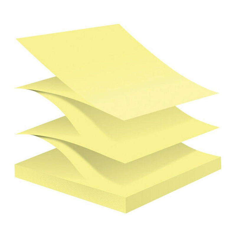 Post-it 100 Recycled 76x76mm Yellow Super Sticky Pop Up Notes Pack of 6