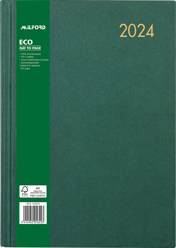 Milford Eco A41 Day Per Page Diary