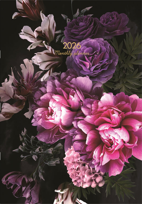 Collins Designer A4 Monthly Planner Bouquet Even Year