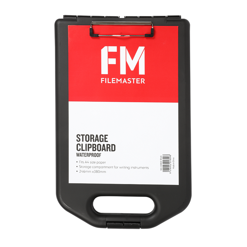 FM Storage Weatherproof Black Clipboard A4