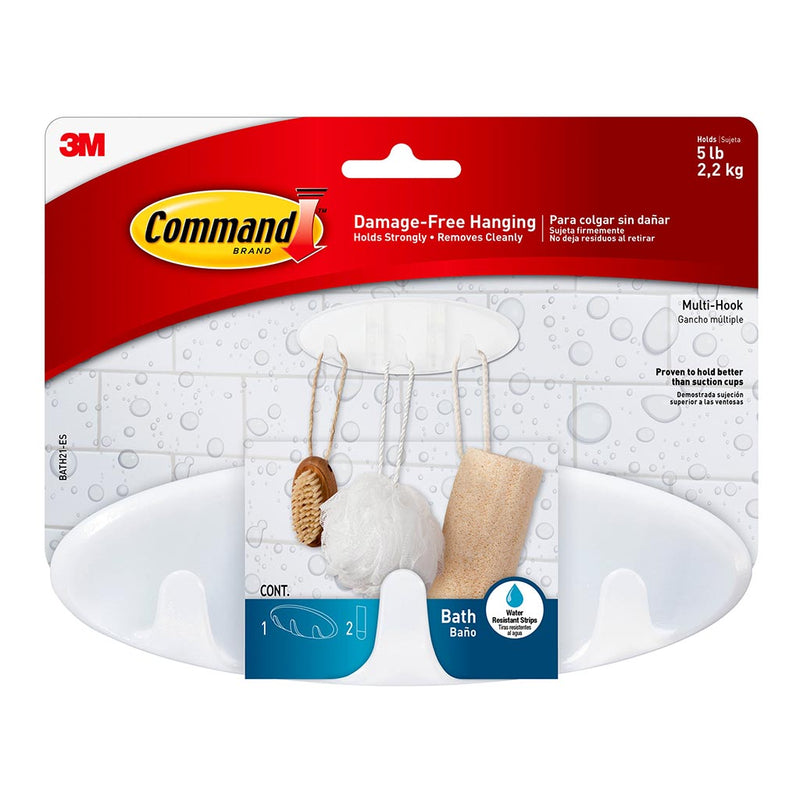 Command Bathroom Frosted Multi-Hook 