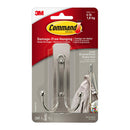 Command Large Double Brushed Nickel Hook