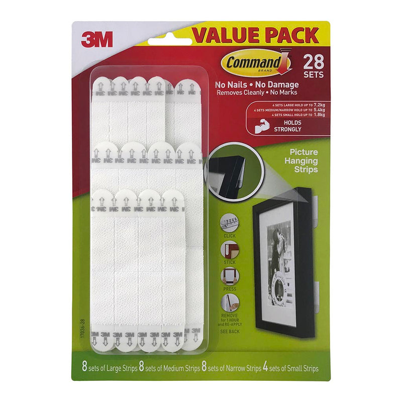 Command Assorted White, Picture Hanging Strips Pack of 28 Sets
