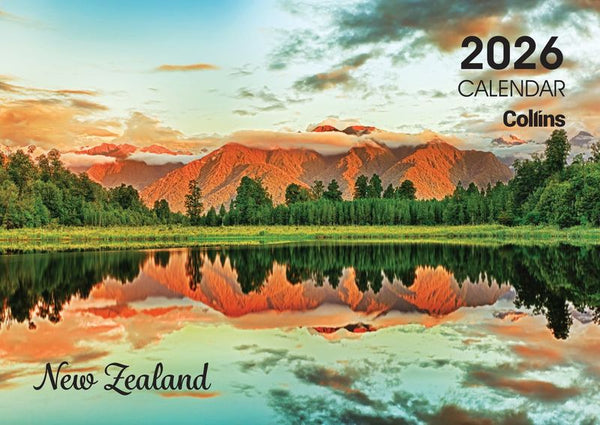 Collins Wall Calendar A4 NZ Landscapes Even Year