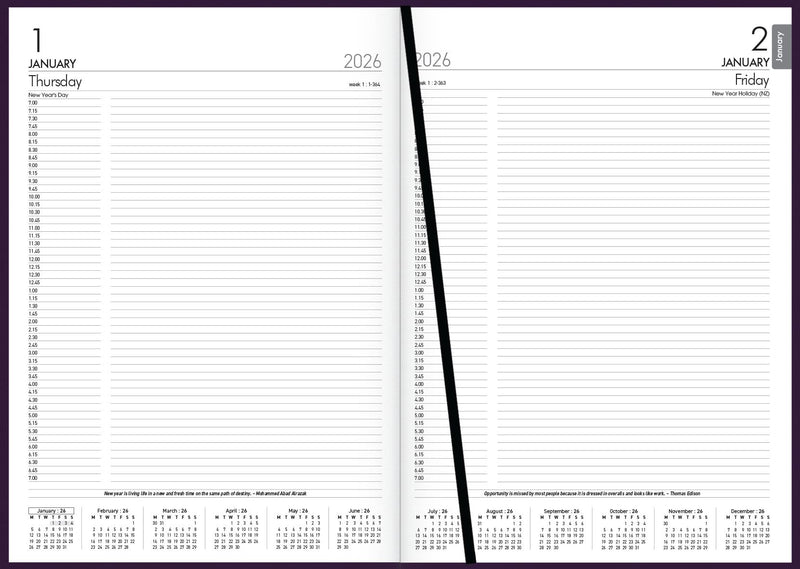Collins Rhapsody A41 Day to Page Diaries Even Year