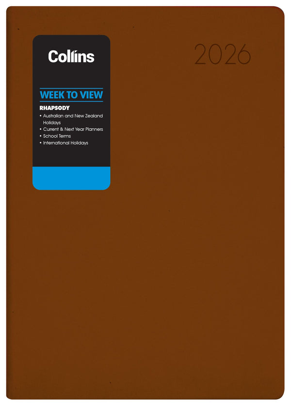 Collins Rhapsody A43 Week to View Diaries Even Year#Colour_CAPPUCCINO