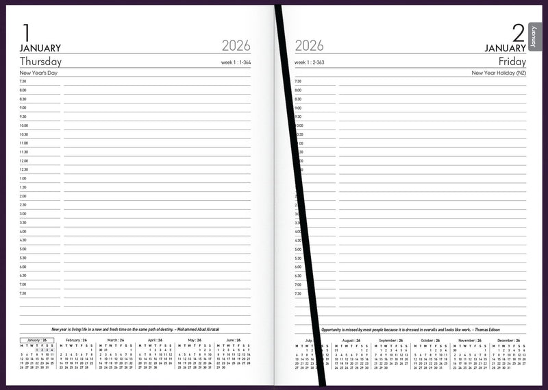 Collins Rhapsody A51 Day to Page Diaries Even Year