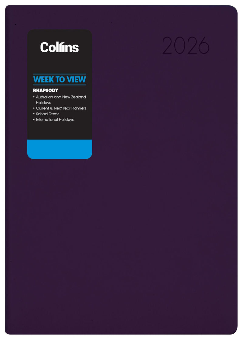 Collins Rhapsody A53 Week to View Diaries Even Year