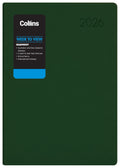 Collins Rhapsody A53 Week to View Diaries Even Year#Colour_RACING GREEN