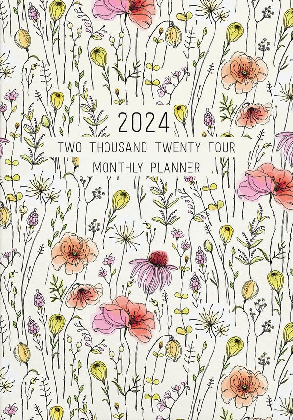 Collins Diary A5 Monthly Planner Wildflowers