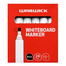 Warwick Chisel Tip Whiteboard Markers Pack of 24