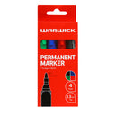 Warwick Bullet Tip Assorted Permanent Markers Pack of 4