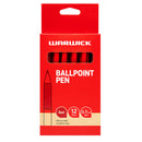 Warwick Red Retractable Comfort Grip Ballpoint Pens 0.7MM Box of 12