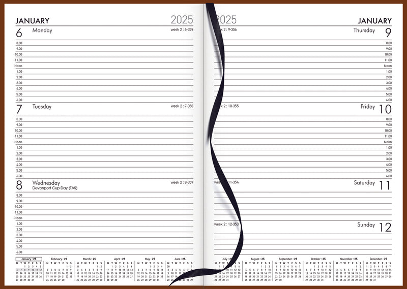 Collins Rhapsody A53 Week To View Diaries