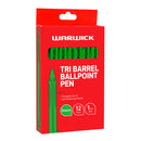 Warwick Tri Barrel 1.0mm Medium Ballpoint Pens Pack of 12