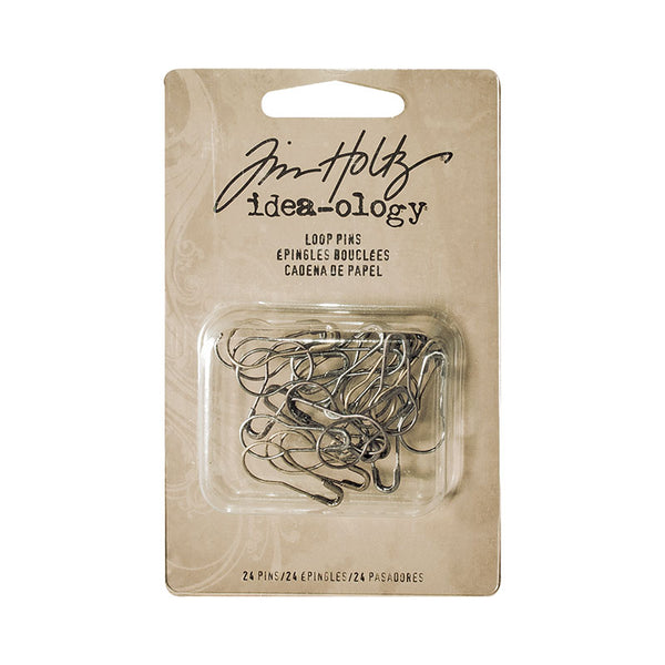 Tim Holtz Idea-Ology 1" Loop Pins 24 Pieces