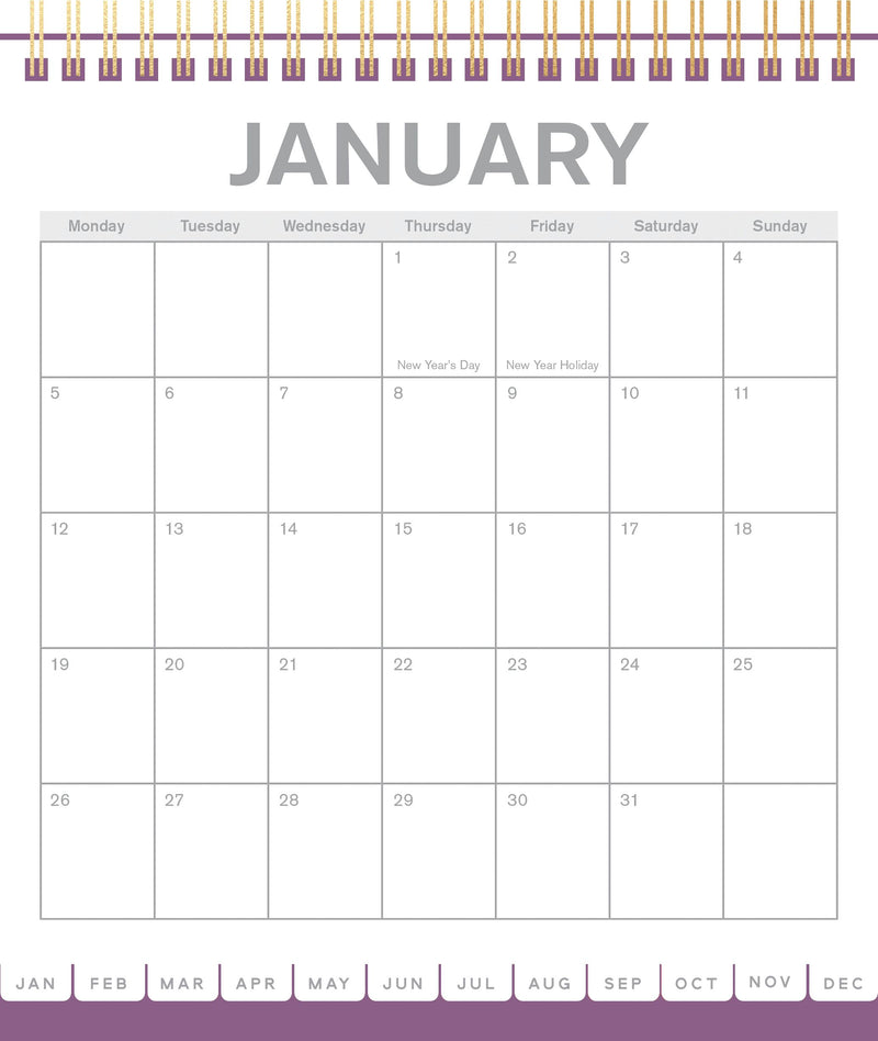 Collins Desk Calendar Beautiful Blooms Even Year 
