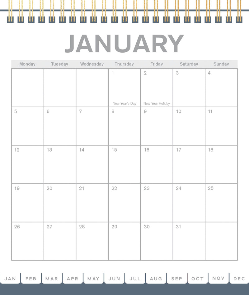 Collins Desk Calendar NZ Bays Even Year 