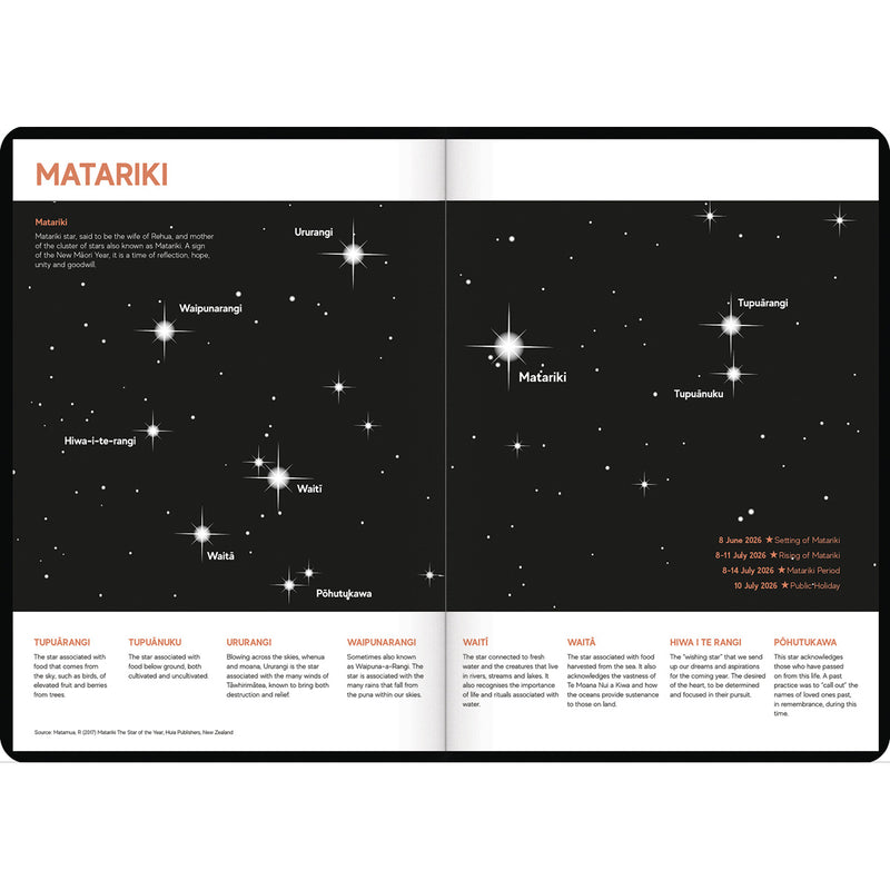 Tuhi A43 Week to View Premium Mahere a Wiki Black & Gold 2026 Diary