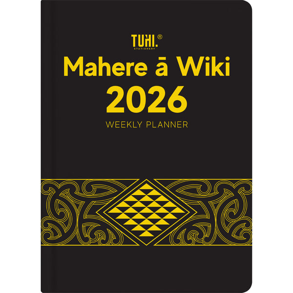 Tuhi A43 Week to View Premium Mahere a Wiki Black & Gold 2026 Diary