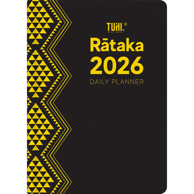 Tuhi A41 Day Per Page Premium Rataka Black & Gold 2026 Diary
