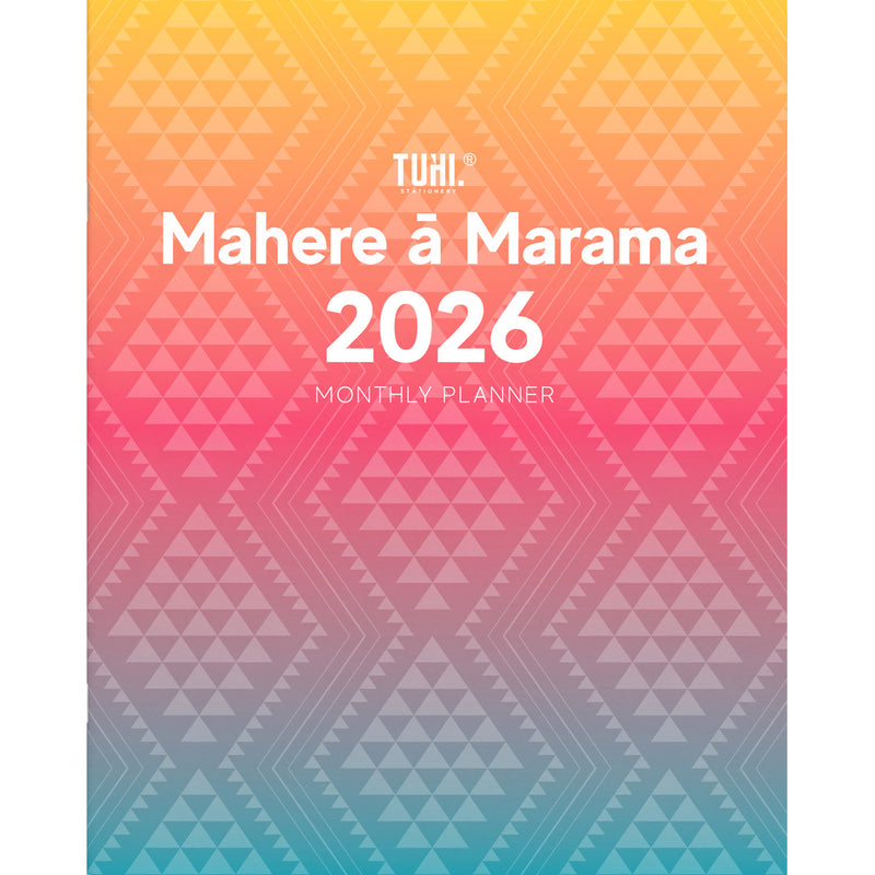 Tuhi Month To View Planner Mahere a marama Rangi 2026 Diary