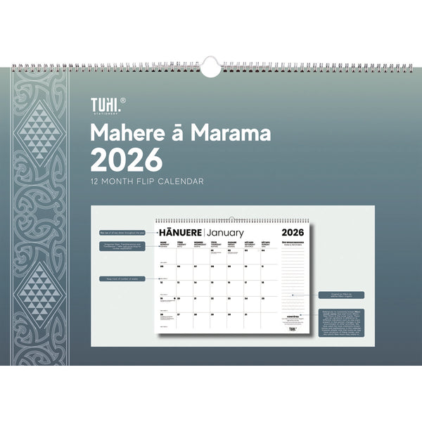 Tuhi One Month to View Maori A2 2026 Calendar
