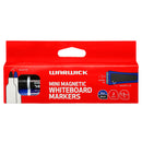Warwick Whiteboard Magnetic Mini Markers Black Blue Pack of 2