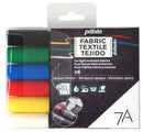 Pebeo 7A Light Opaque Fabric Brush Markers Set Of 6 Assorted Colours