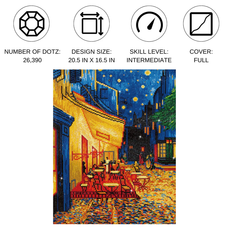 Diamond Dotz 16.5"x20.5" Diamond Painting Kit CAFÉ AT NIGHT 