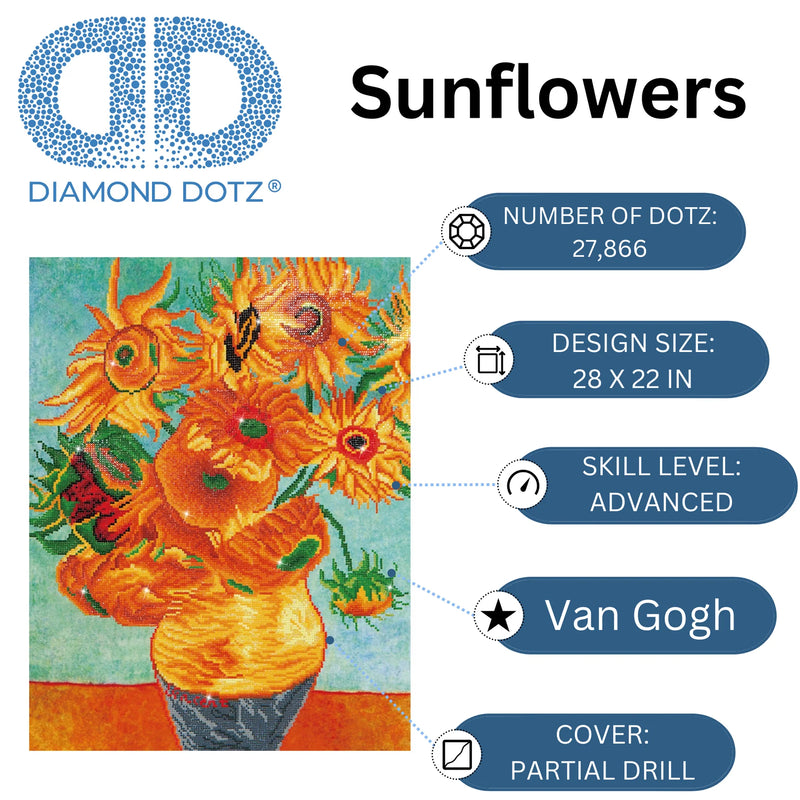 Diamond Dotz 22.0"x28.0" Diamond Painting Kit SUNFLOWERS 