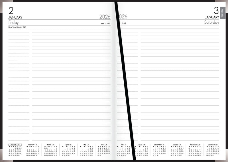 Collins Diary A41E Executive Black Even Year 