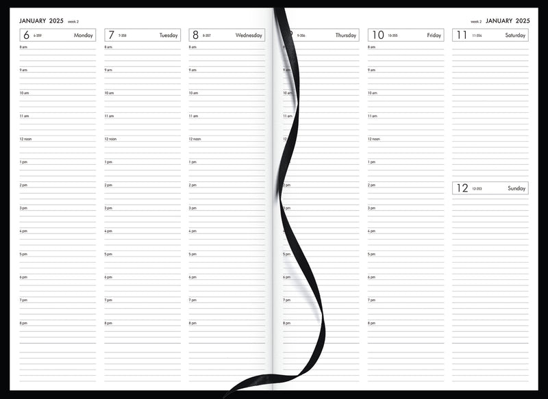 Collins A43A Black Appointment Diary