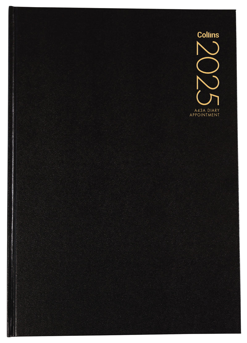 Collins A43A Black Appointment Diary