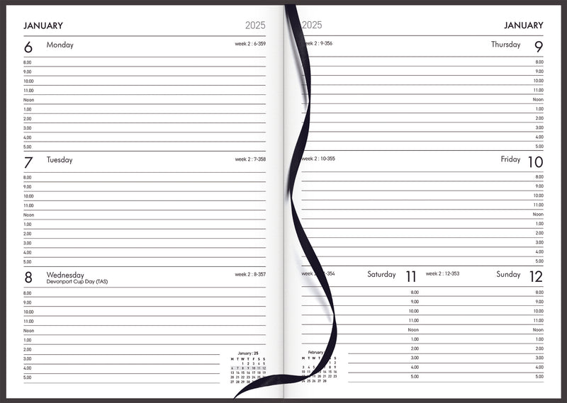 Collins A53A Black Appointment Diary
