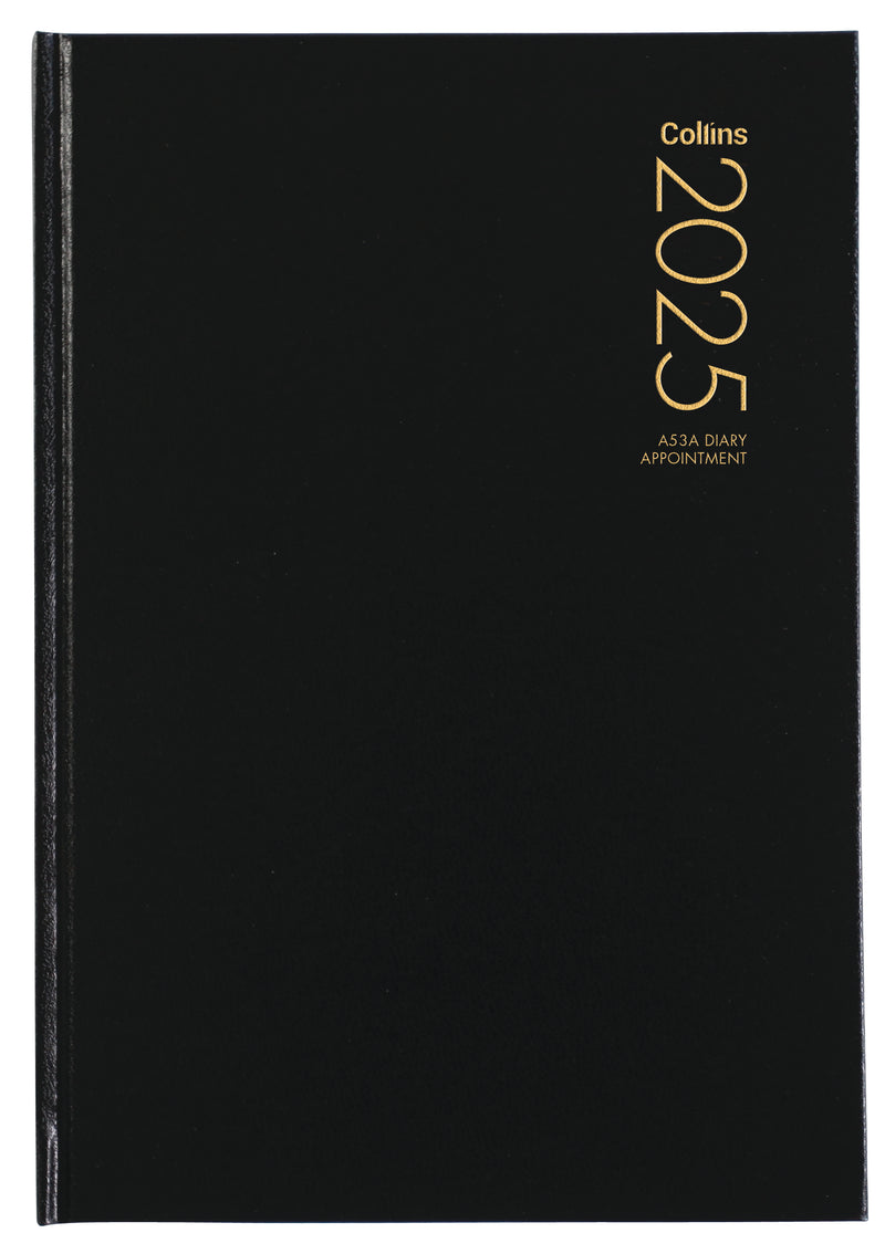 Collins A53A Black Appointment Diary