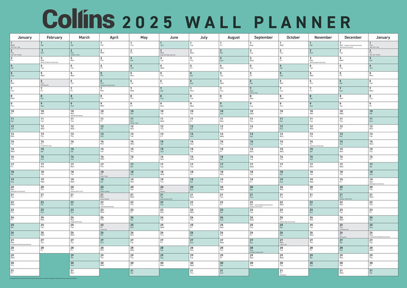 Collins Unlaminated Wallplanner