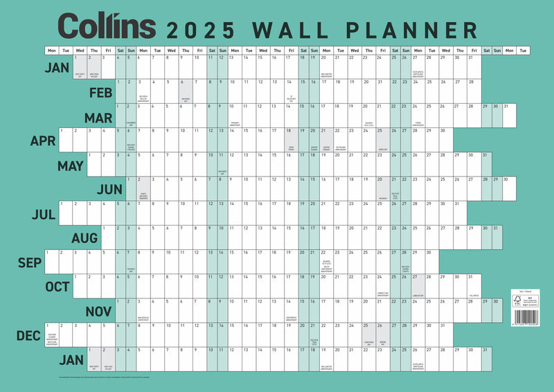 Collins Unlaminated Wallplanner