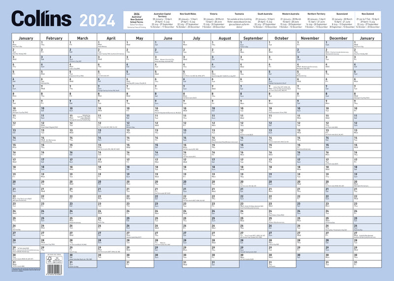 Collins Wallplanner Laminated 695x495mm With Pen