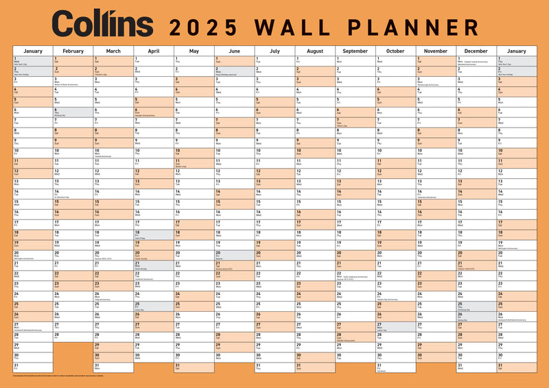 Collins Unlaminated Wallplanner
