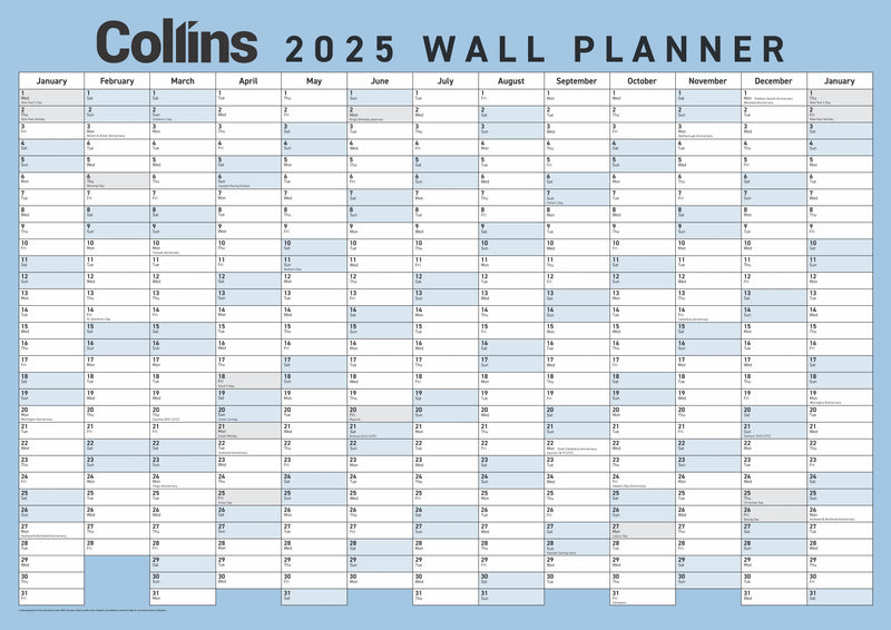 Collins Large 700x990mm Unlaminated Wallplanner