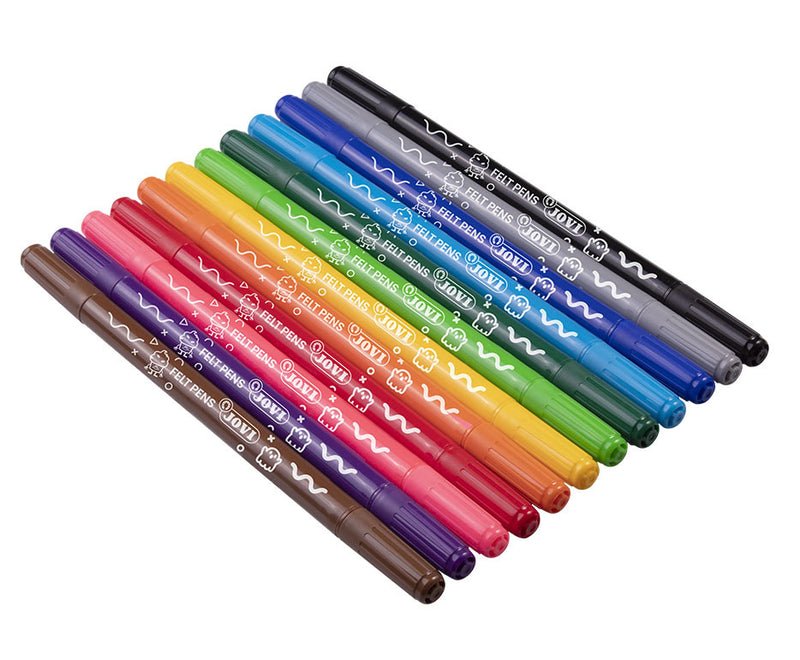 Jovi Double Ended Felt Tip Pens Set Of 12
