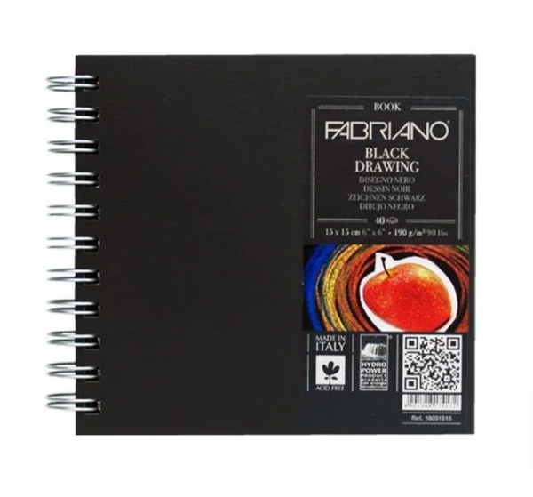 Fabriano Black Book 190gsm 40 Sheets#Size_15X15CM