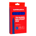 Warwick Tri Barrel 1.0mm Medium Ballpoint Pens Pack of 12#Colour_BLUE