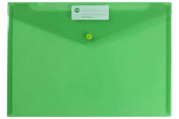 Marbig Doculope A4 Green Document Wallet - Pack Of 10