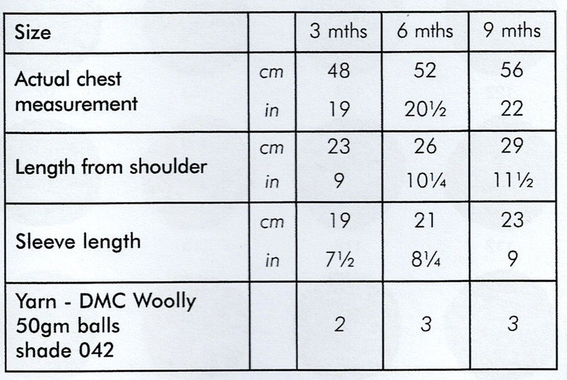 DMC Woolly Merino Pattern Leaflet - Girls Cardigan