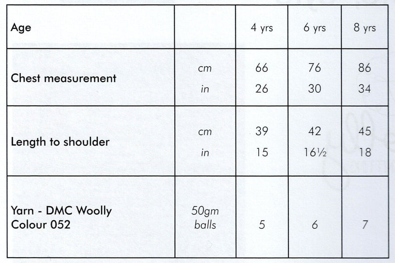 DMC Woolly Merino Pattern Leaflet - Girls Button Cardigan