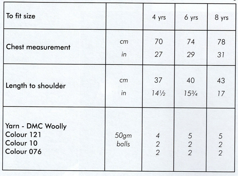 DMC Woolly Merino Pattern Leaflet - Boys Vest, Hat, and Scarf